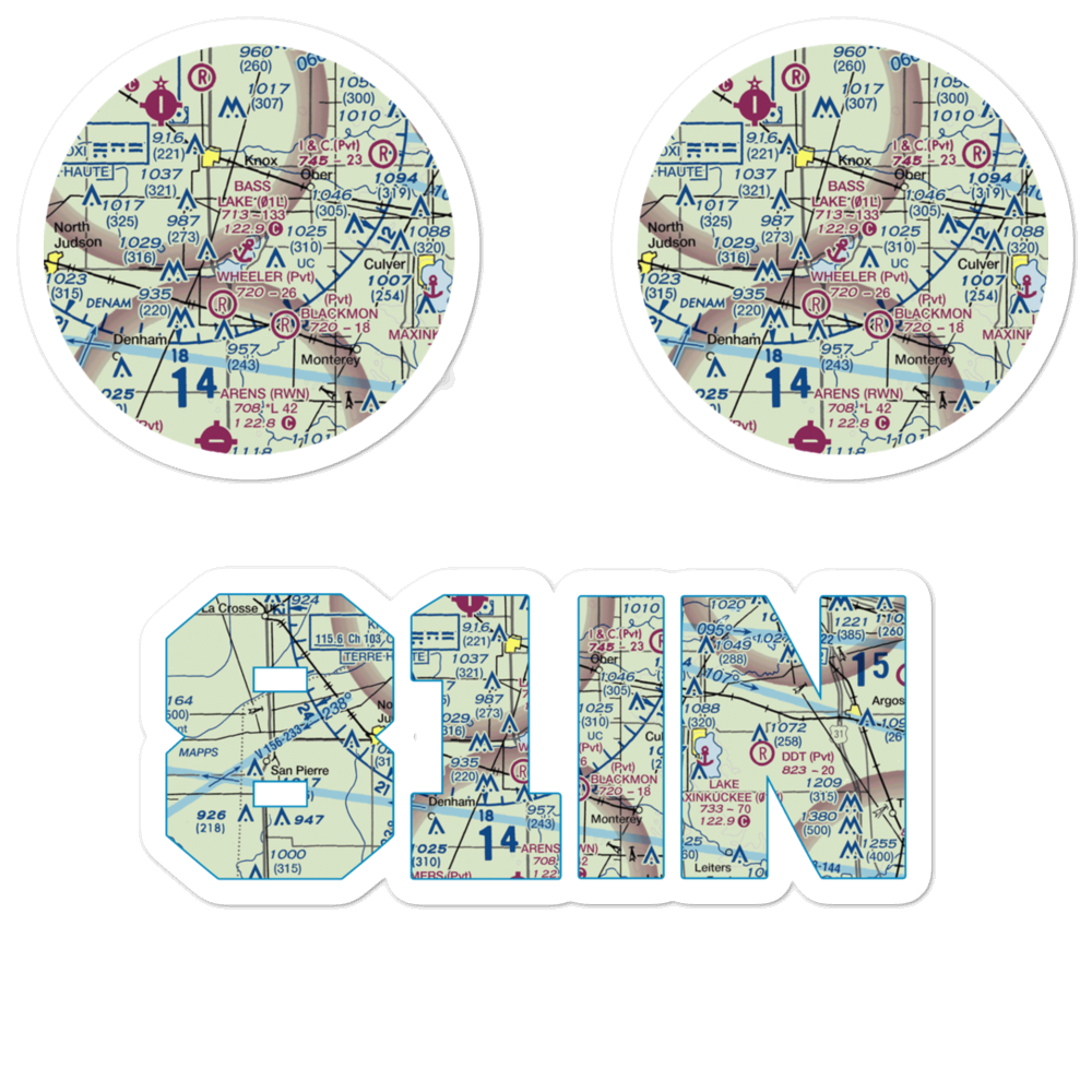 Bass Lake Seaplane Base (01L) VFR Sectional Sticker Pack 