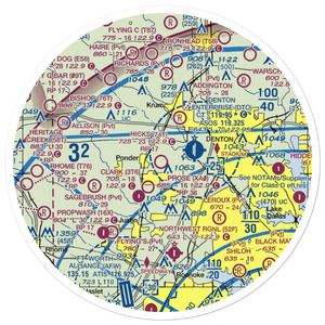 Hicks Airport (74T) VFR Sectional Sticker (30 mile)