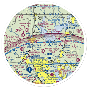 Vultures Row Airport (6X8) VFR Sectional Sticker (30 mile)