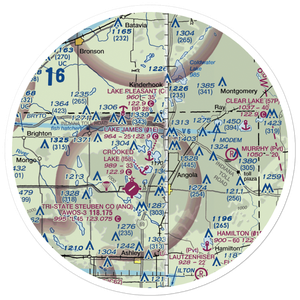 Lake James Seaplane Base (01E) VFR Sectional Sticker (30 mile)
