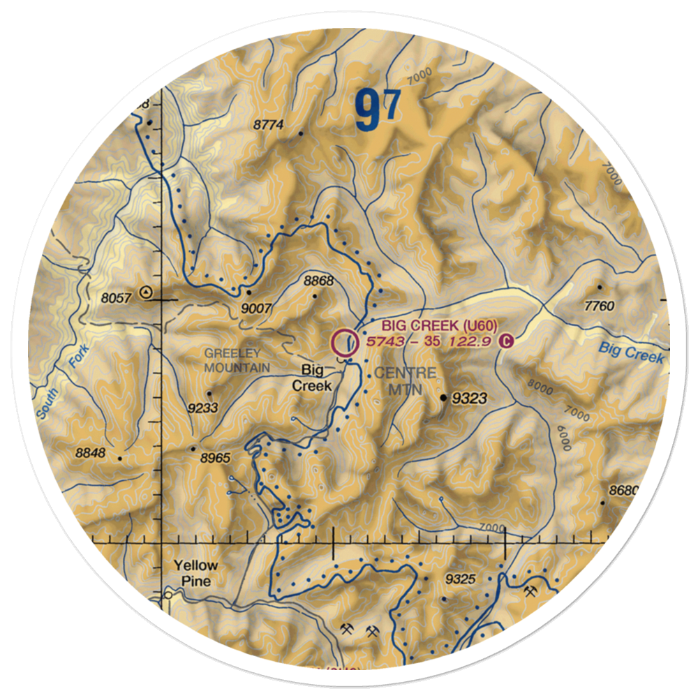 Big Creek Heliport (54U) VFR Sectional Sticker (30 mile) 
