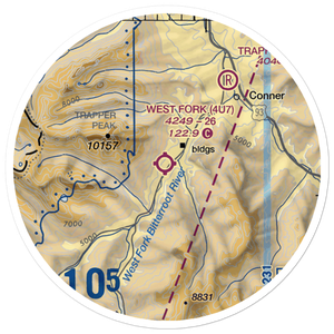 West Fork Lodge Airport (4U7) VFR Sectional Sticker (20 mile)