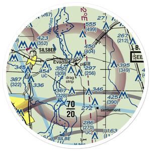 Ben Bruce Memorial Airpark (EVA) VFR Sectional Sticker (20 mile)