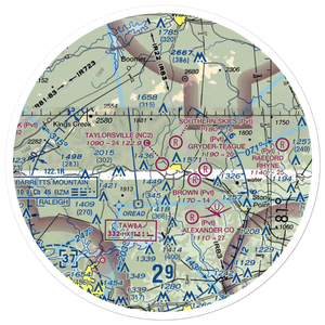 Taylorsville Airport (NC2) VFR Sectional Sticker (30 mile)