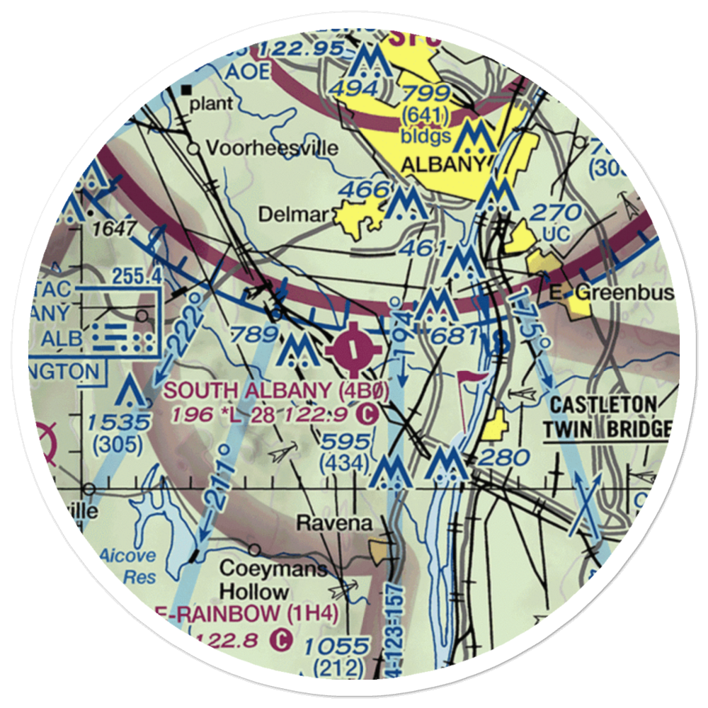 South Albany Airport (4B0) VFR Sectional Sticker (20 mile) 