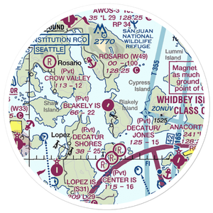Blakely Island Airport (BYW) VFR Sectional Sticker (20 mile)
