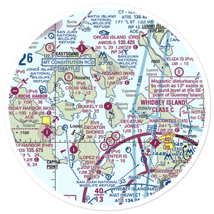 Blakely Island Airport (BYW) VFR Sectional Sticker (30 mile)