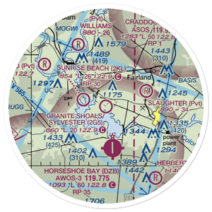Granite Shoals/ Bob Sylvester Airpark (2G5) VFR Sectional Sticker (20 mile)