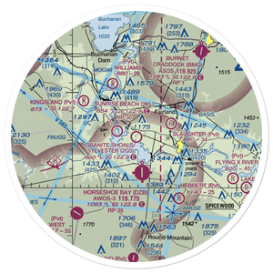 Granite Shoals/ Bob Sylvester Airpark (2G5) VFR Sectional Sticker (30 mile)