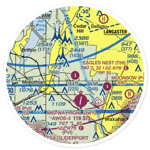 Eagle's Nest Estates Airport (T56) VFR Sectional Sticker (20 mile)