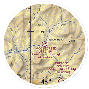 Moose Creek /US Forest Service/ Airport (1U1) VFR Sectional Sticker (20 mile)