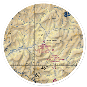 Moose Creek /US Forest Service/ Airport (1U1) VFR Sectional Sticker (30 mile)