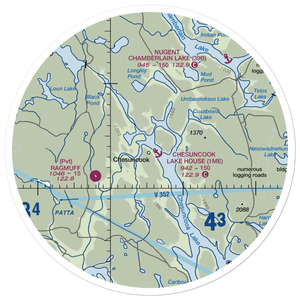Chesuncook Lake House Seaplane Base (1ME) VFR Sectional Sticker (30 mile)