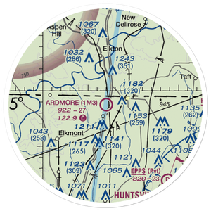 Ardmore Airport (1M3) VFR Sectional Sticker (20 mile)