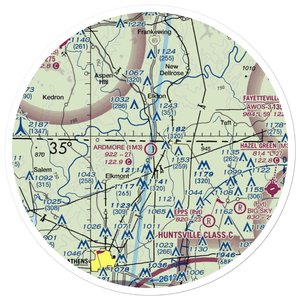 Ardmore Airport (1M3) VFR Sectional Sticker (30 mile)