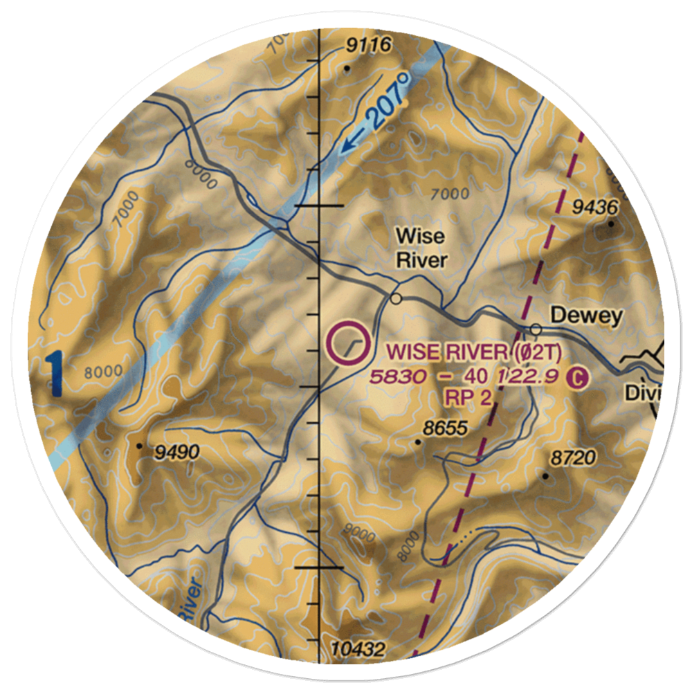 Wise River Airport (02T) VFR Sectional Sticker (20 mile) 