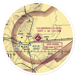 Culberson County Airport (VHN) VFR Sectional Sticker (20 mile)