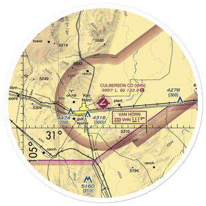 Culberson County Airport (VHN) VFR Sectional Sticker (30 mile)