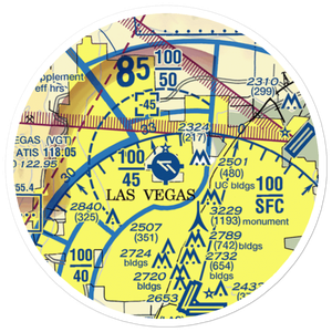 North Las Vegas Airport (VGT) VFR Sectional Sticker (20 mile)