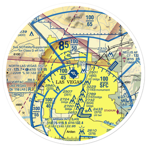 North Las Vegas Airport (VGT) VFR Sectional Sticker (30 mile)