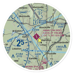 Hamilton Municipal Airport (VGC) VFR Sectional Sticker (20 mile)
