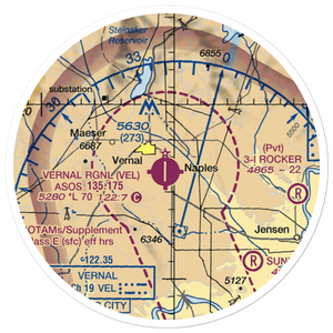 Vernal Regional Airport (VEL) VFR Sectional Sticker (20 mile)