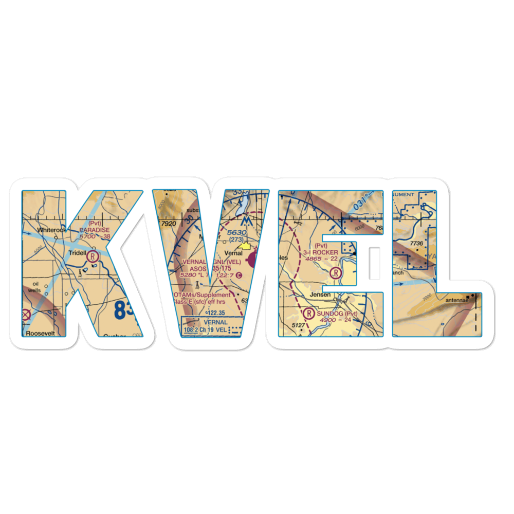 Vernal Regional Airport (VEL) VFR Sectional Sticker 