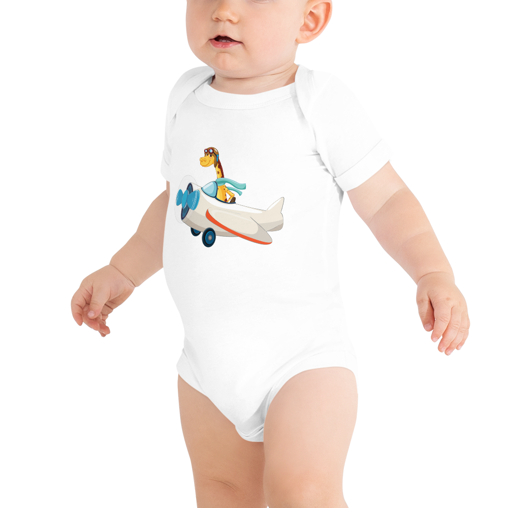 Giraffe Riding Airplane Onsie 