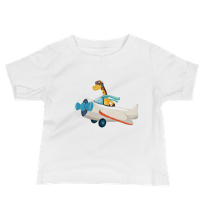 Giraffe Riding Airplane Baby T-Shirt