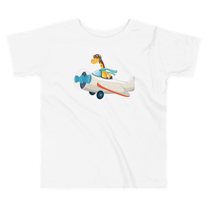 Giraffe Riding Airplane Toddler T-Shirt