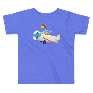 Giraffe Riding Airplane Toddler T-Shirt