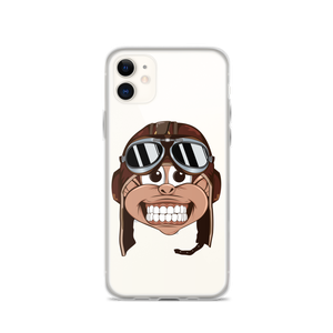 Monkey in Vintage Aviator Helmet iPhone Case