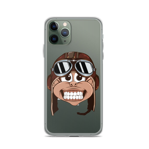 Monkey in Vintage Aviator Helmet iPhone Case