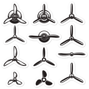 Airplane Propellers Sticker Set