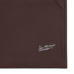 Stewart Mustang Homebuilt Aircraft Port Authority Embroidered Premium Sherpa Blanket