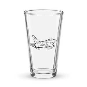 F-100 Super Sabre Air Force Jet 2  Shaker Pint Glass