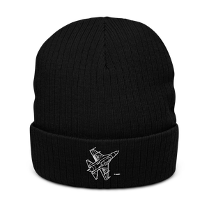 F-16 Air Force Jet 4 Atlantis Recycled Cuffed Beanie