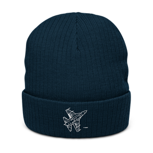 F-16 Air Force Jet 4 Atlantis Recycled Cuffed Beanie
