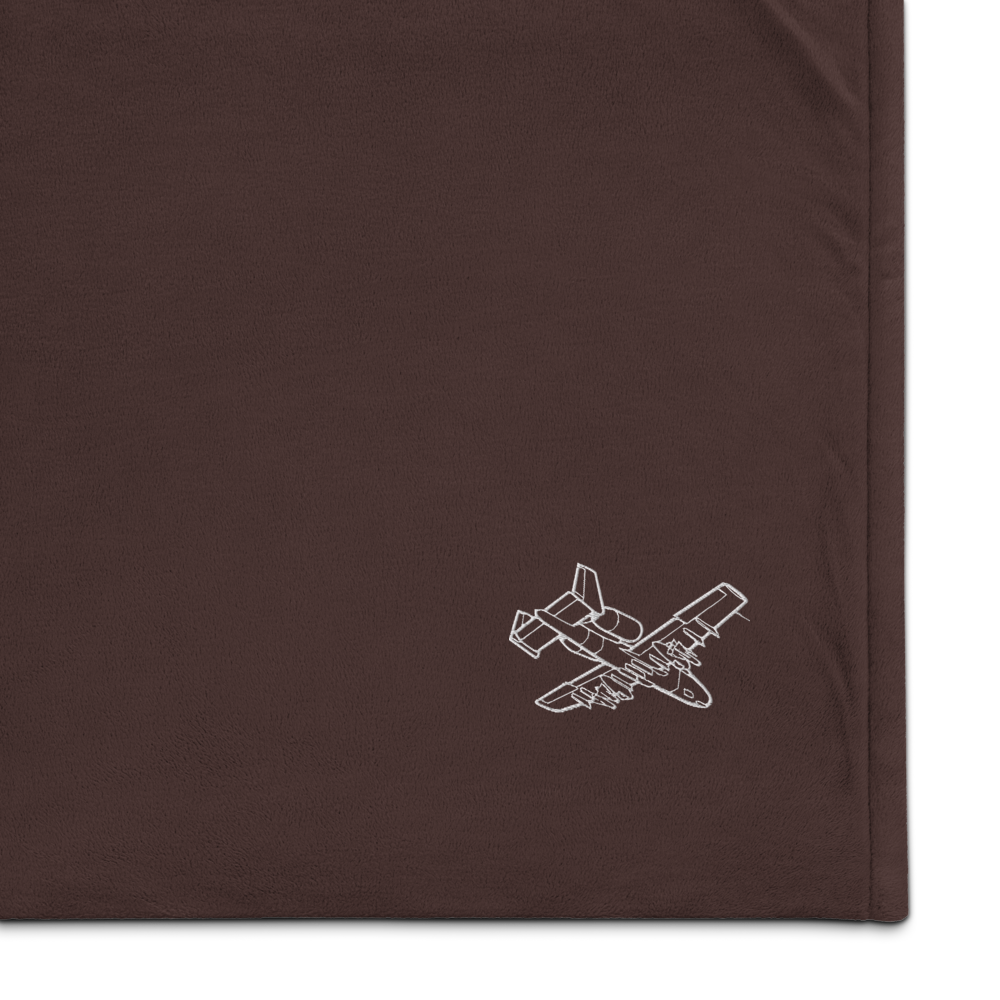 A-10 Thunderbolt II Warthog Port Authority Embroidered Premium Sherpa Blanket 