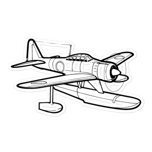 Mitsubishi A6M Rufe Seaplane Fighter Sticker