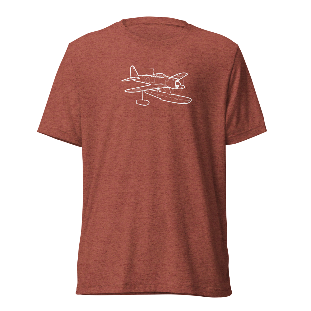 Mitsubishi A6M Rufe Seaplane Fighter Tri-blend T-Shirt 