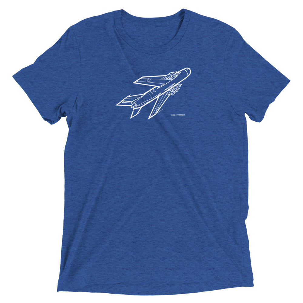 MiG-19 Farmer Supersonic Fighter Tri-blend T-Shirt 