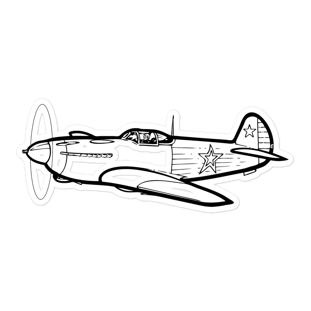 Yakovlev YAK-9 Fighter Sticker - Soviet Air Forces at Aeroswag