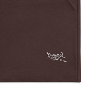 Beechcraft Twin Bonanza Powerhouse Port Authority Embroidered Premium Sherpa Blanket