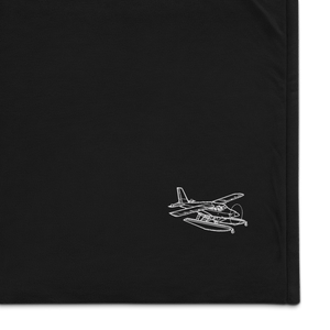 Turbo Beaver Bush Plane Port Authority Embroidered Premium Sherpa Blanket