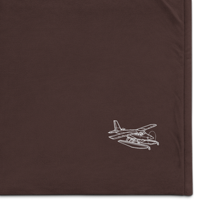 Turbo Beaver Bush Plane Port Authority Embroidered Premium Sherpa Blanket