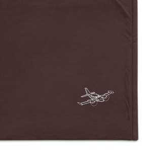 Cessna 411 Light Twin Port Authority Embroidered Premium Sherpa Blanket