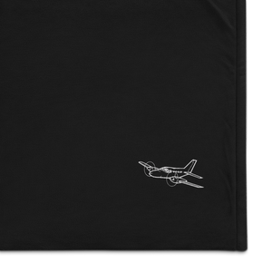 Cessna Golden Eagle Luxury Port Authority Embroidered Premium Sherpa Blanket