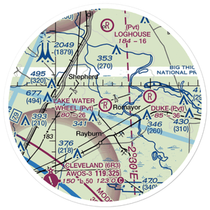 Lake Water Wheel Airport (XS99) VFR Sectional Sticker (20 mile)