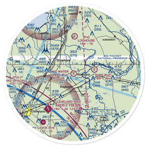 Lake Water Wheel Airport (XS99) VFR Sectional Sticker (30 mile)